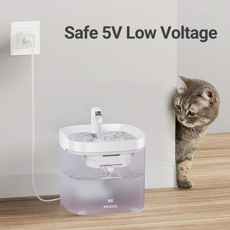 ROJECO Ultra-Quiet Automatic Pet Water Fountain (1.5L)