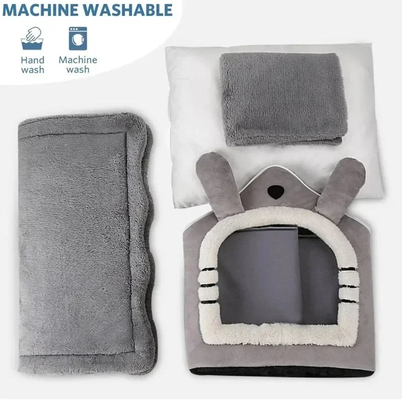 Indoor Warm Pet House for Dogs & Cats – Soft Washable Cozy Bed Kennel