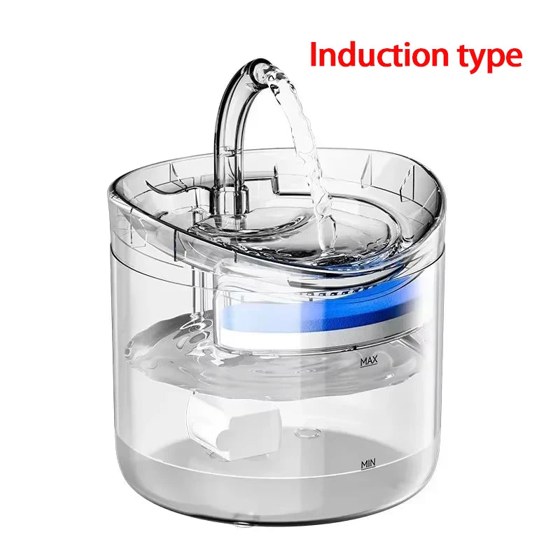 Transparent Automatic Pet Water Fountain with Motion Sensor Filter (2L)