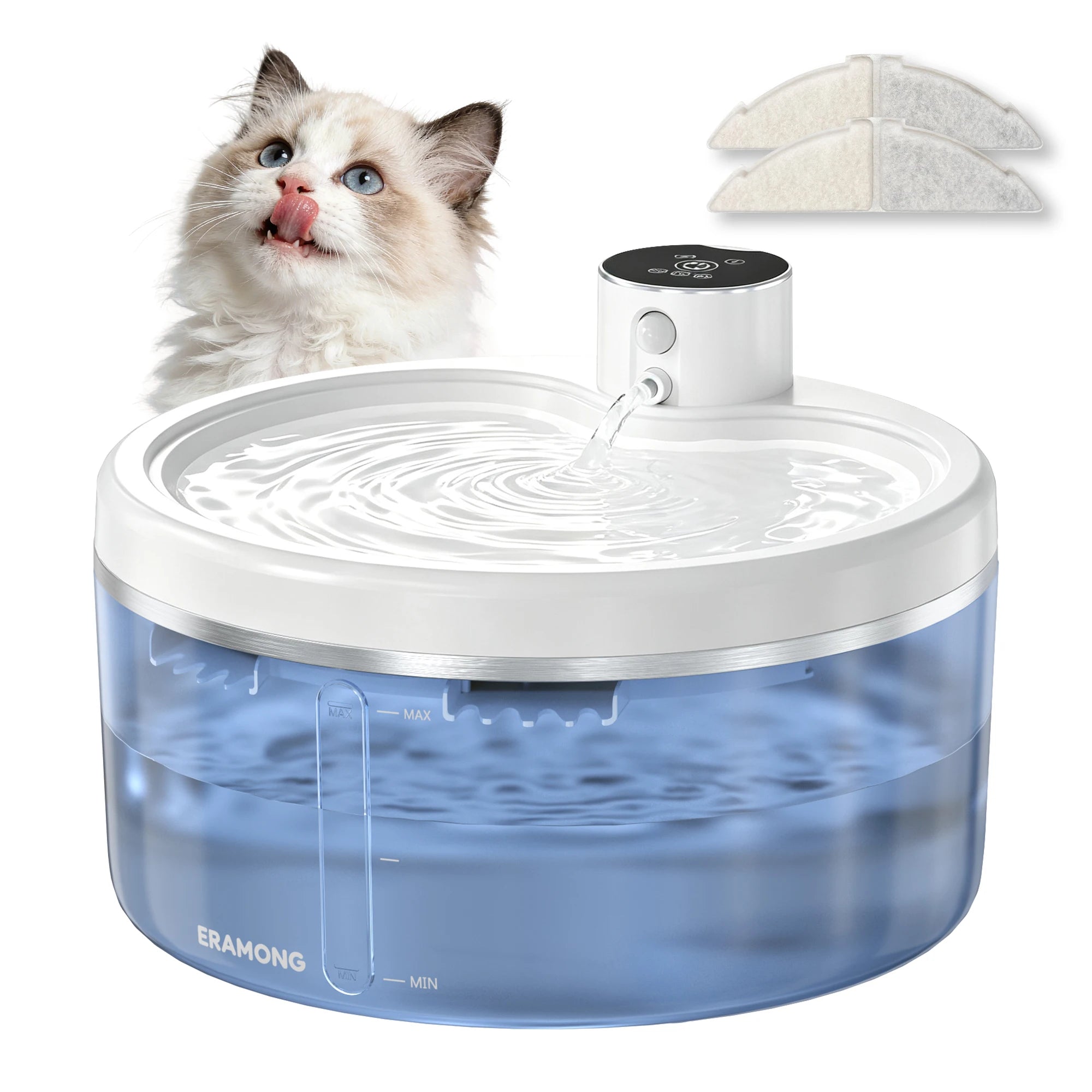 2.7L Wireless Smart Pet Water Fountain with Motion Sensor & Rechargeable Battery