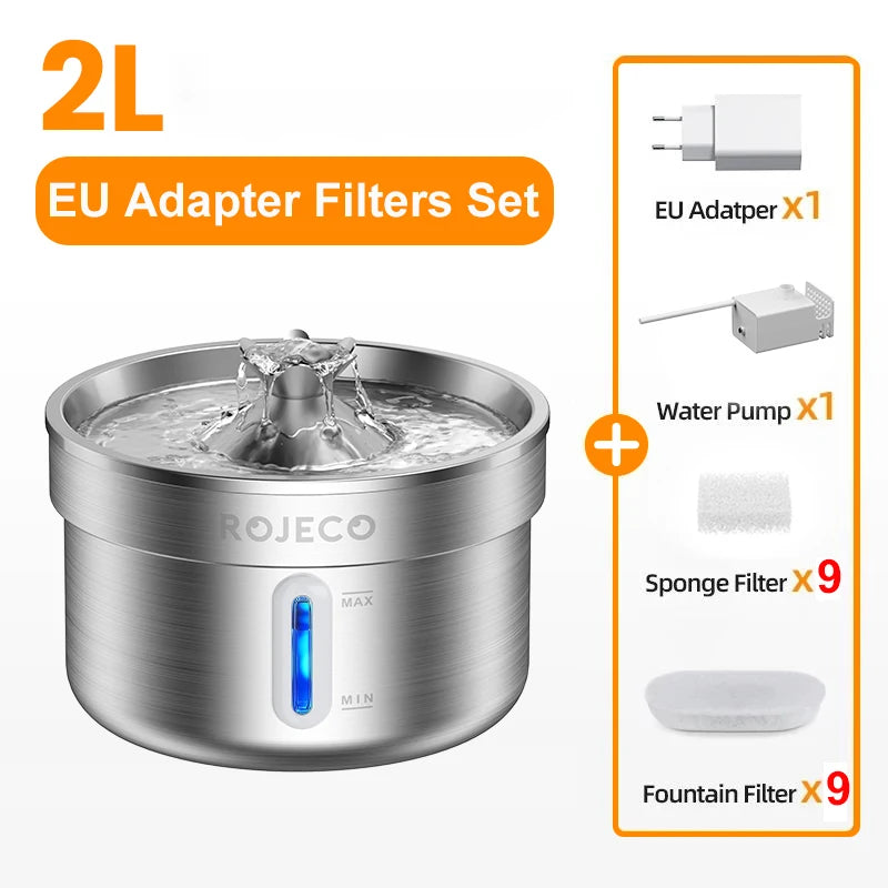 2L Smart Pet Water Fountain with Triple Filtration