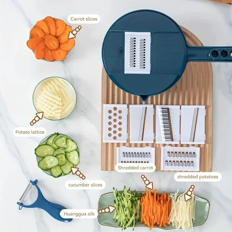 7-Piece Multifunction Vegetable Chopper & Slicer