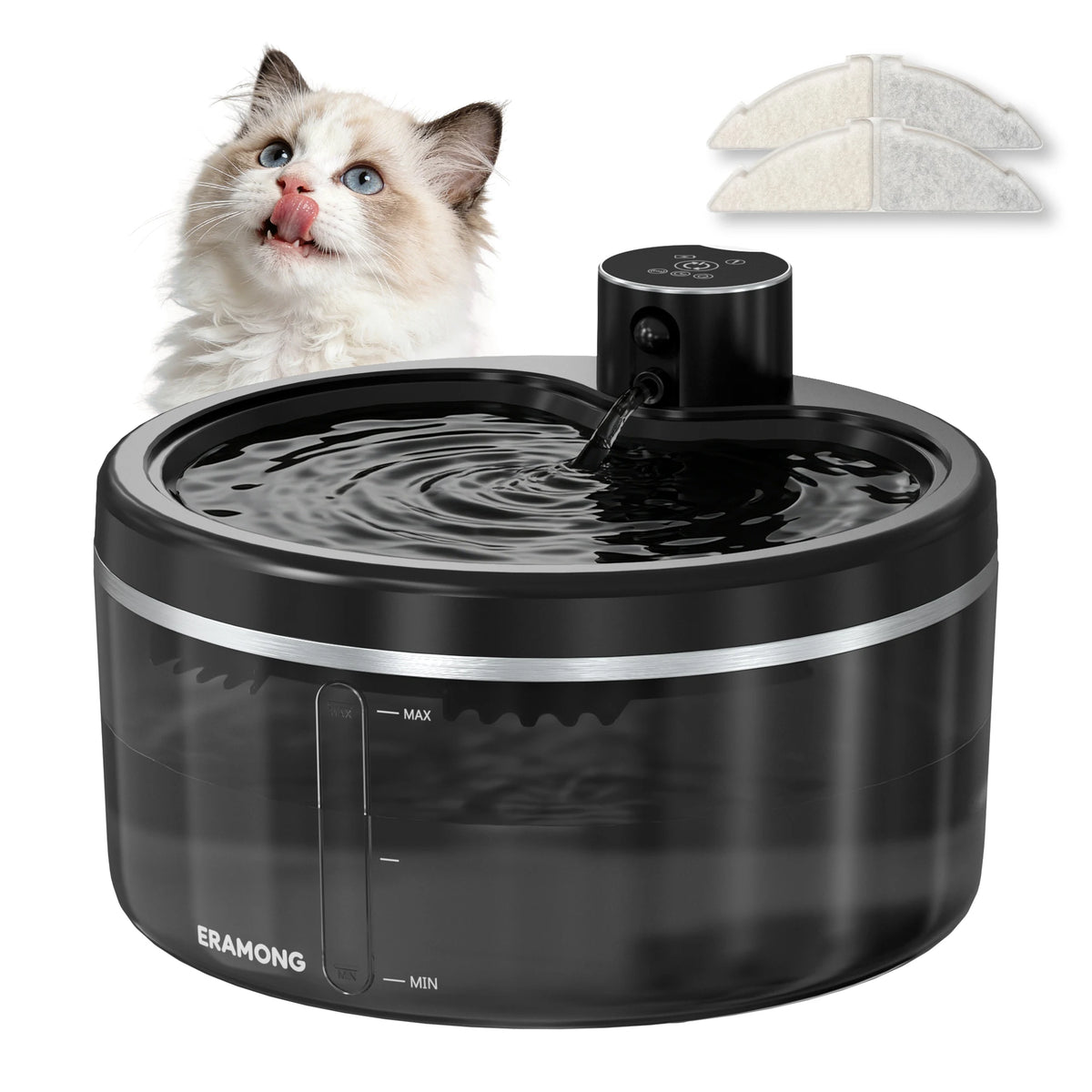 2.7L Wireless Smart Pet Water Fountain with Motion Sensor & Rechargeable Battery