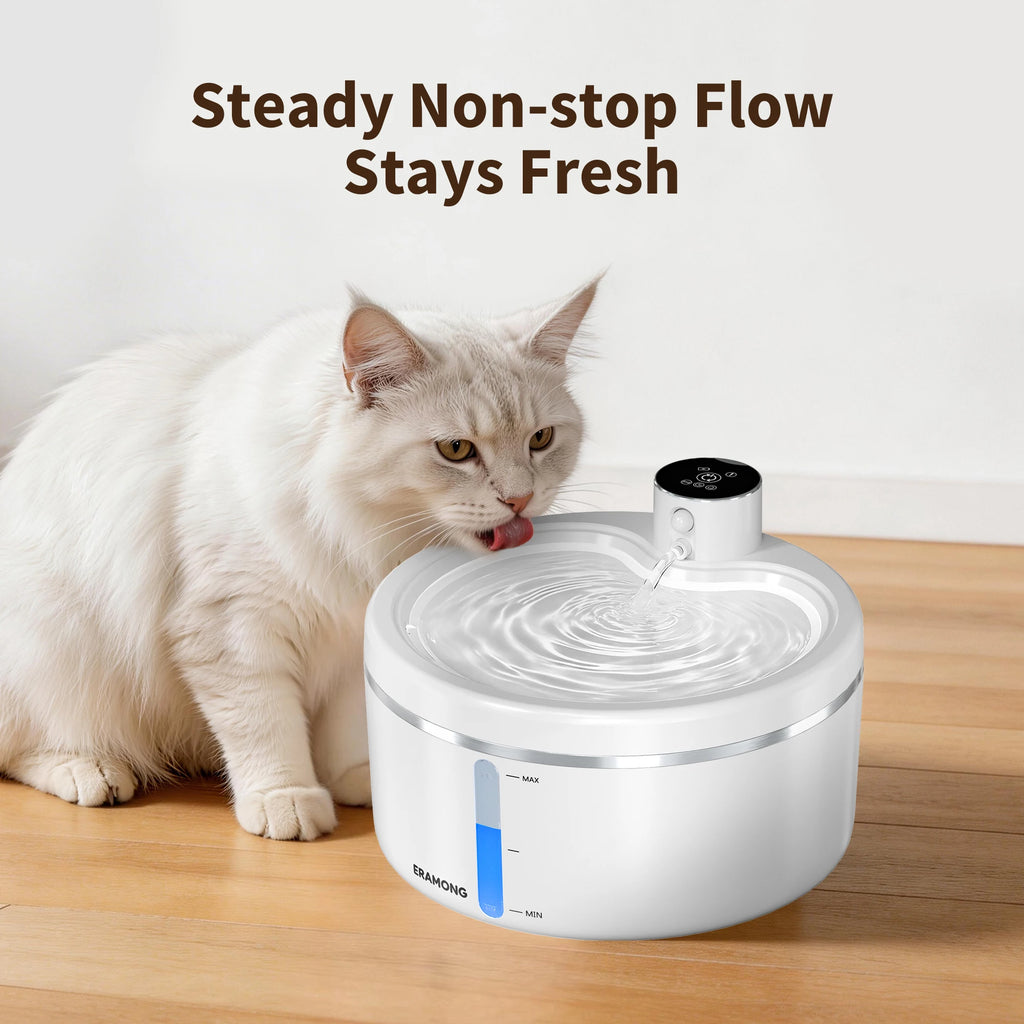2.7L Wireless Smart Pet Water Fountain with Motion Sensor & Rechargeable Battery