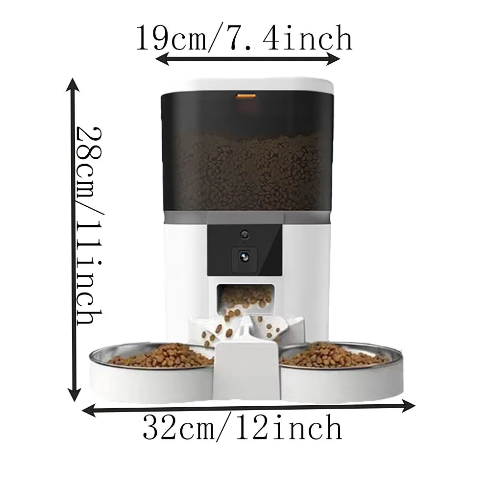 Smart WiFi Automatic Pet Feeder with HD Camera | 4L Remote Cat & Dog Food Dispenser