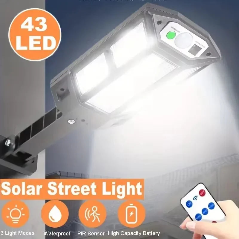 Solar Motion Sensor Outdoor Wall Light with Remote