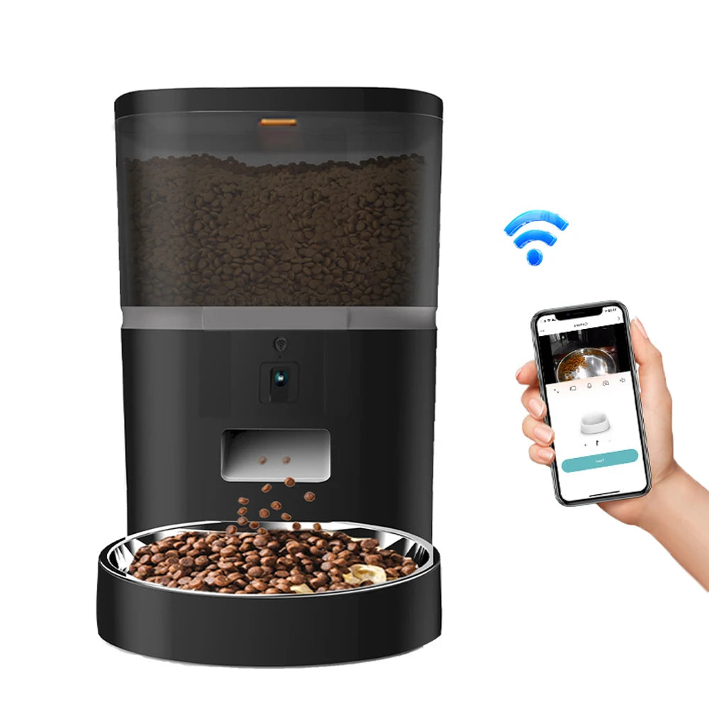 Smart WiFi Automatic Pet Feeder with HD Camera | 4L Remote Cat & Dog Food Dispenser