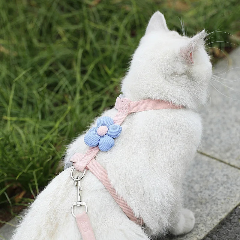 Adjustable Breathable Cat Harness & Leash Set | Escape-Resistant Walking Vest