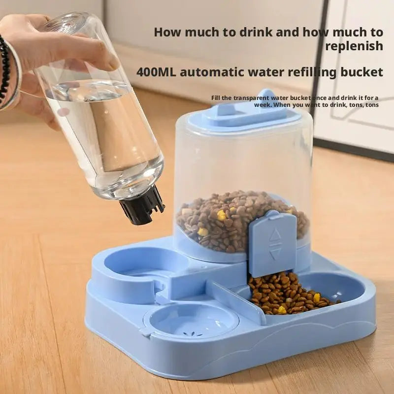 2-in-1 Automatic Pet Food & Water Dispenser | Large Capacity