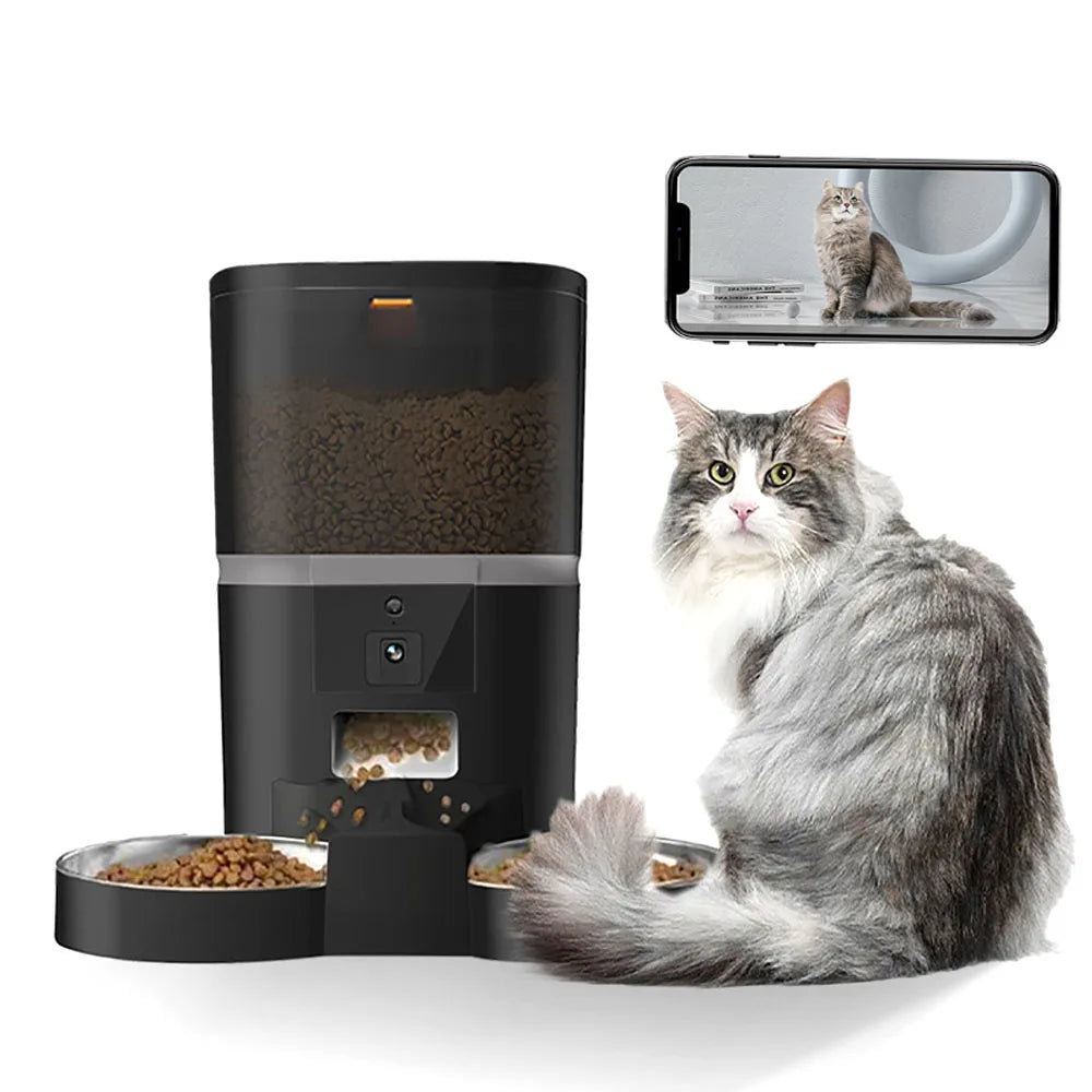 Smart WiFi Automatic Pet Feeder with HD Camera | 4L Remote Cat & Dog Food Dispenser