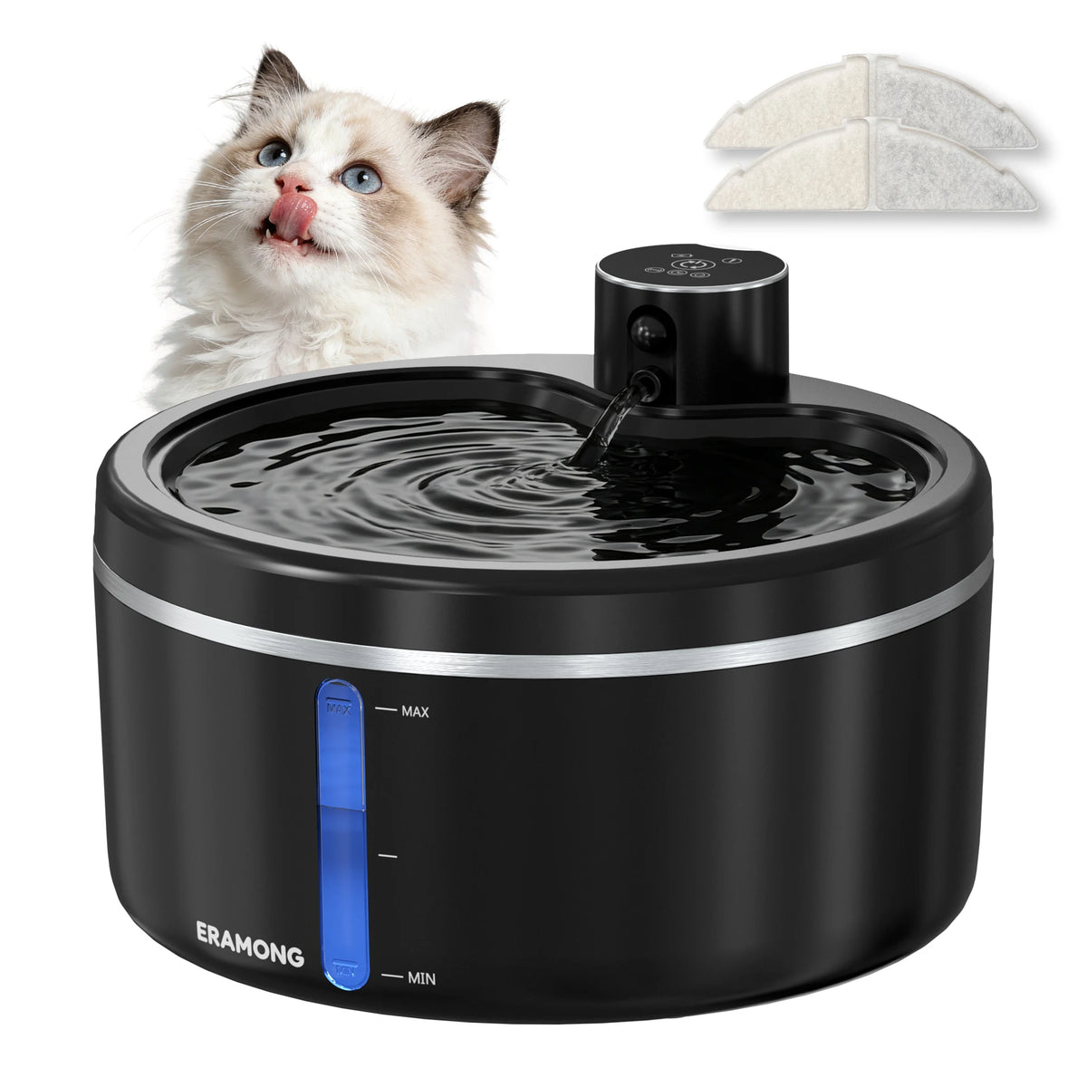 2.7L Wireless Smart Pet Water Fountain with Motion Sensor & Rechargeable Battery