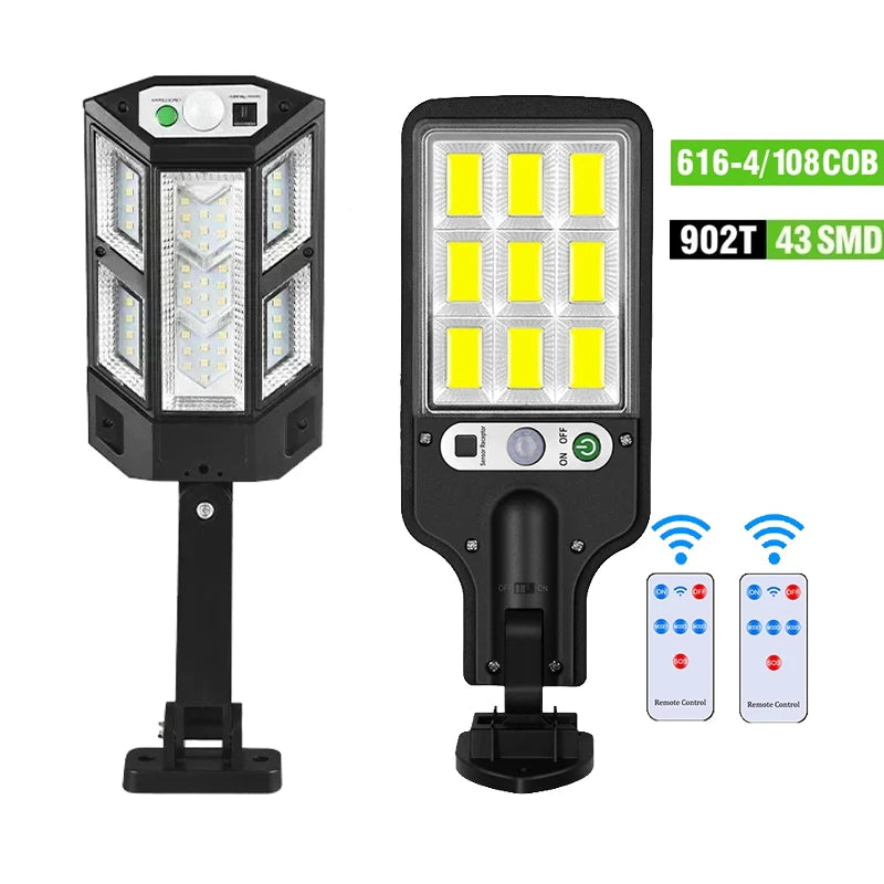 Solar Motion Sensor Outdoor Wall Light with Remote