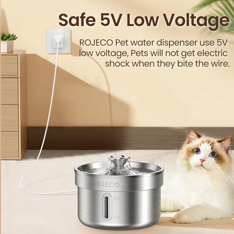 2L Smart Pet Water Fountain with Triple Filtration