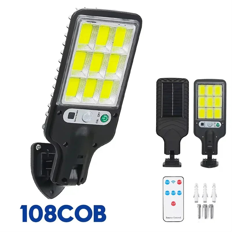 Solar Motion Sensor Outdoor Wall Light with Remote