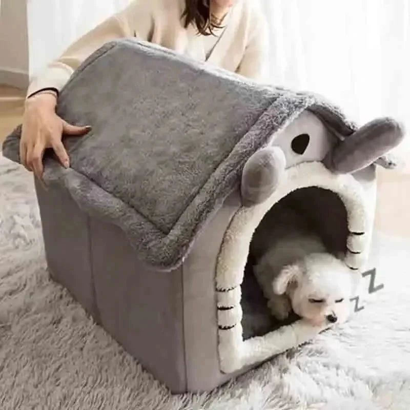 Indoor Warm Pet House for Dogs & Cats – Soft Washable Cozy Bed Kennel