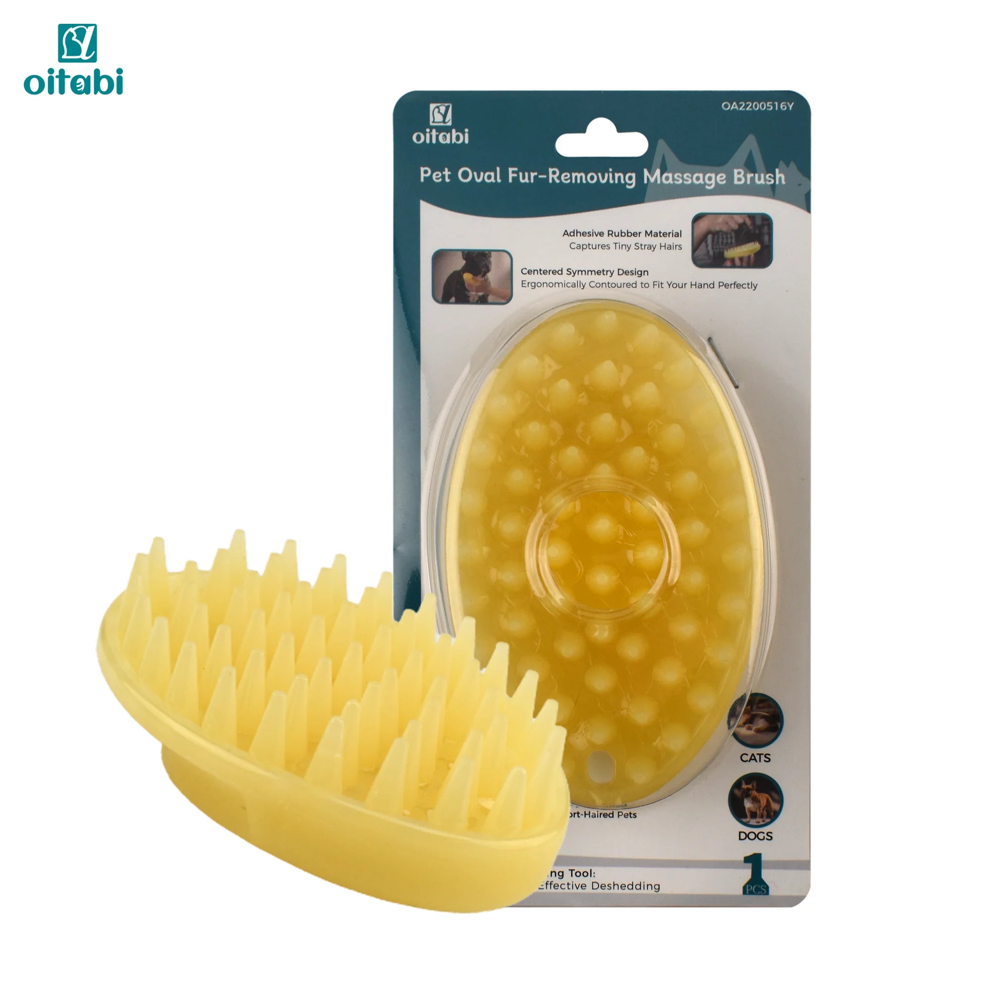 Premium Silicone Pet Grooming Brush | Dog & Cat Bath Massage Comb
