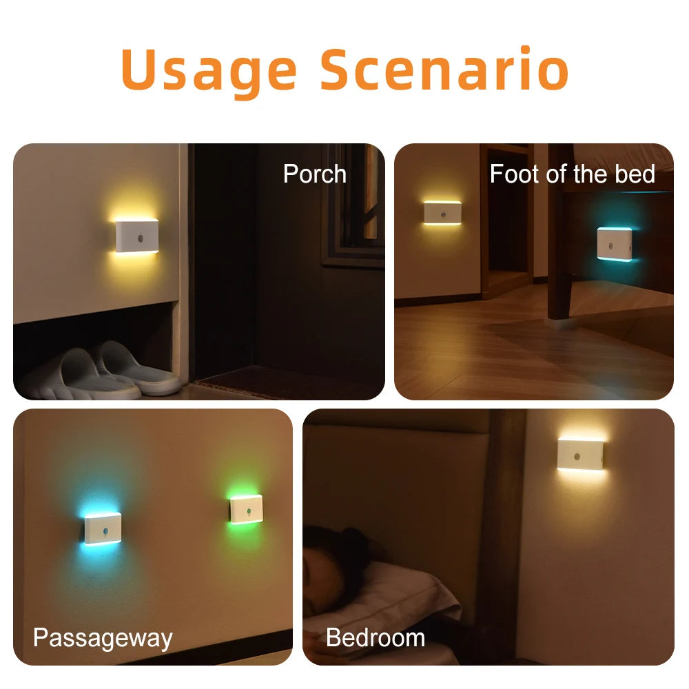 USB Rechargeable Motion Sensor Night Light – Smart LED Cabinet & Hallway Light (1–2 Pack)