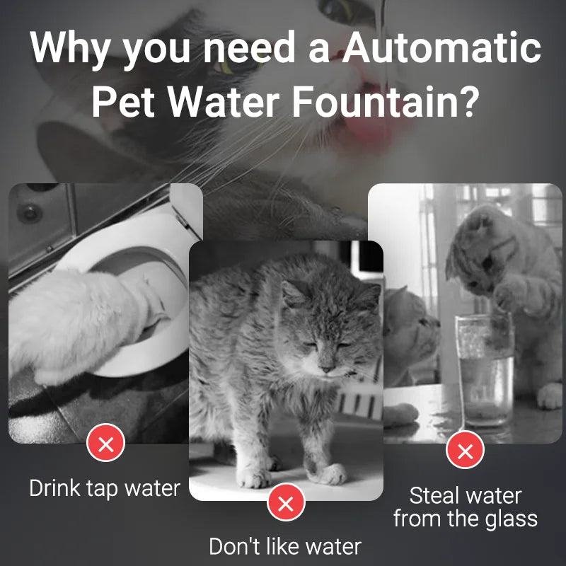 ROJECO Ultra-Quiet Automatic Pet Water Fountain (1.5L)