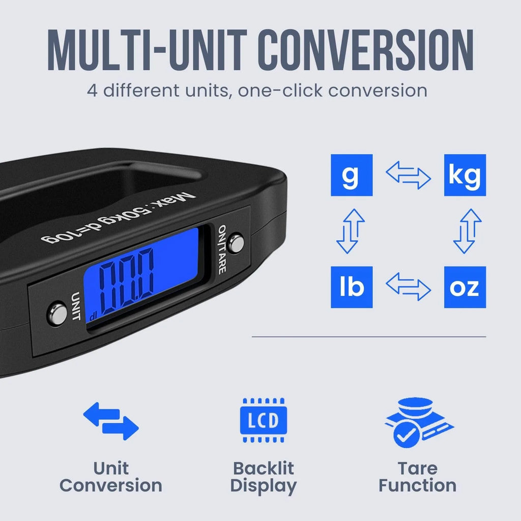 Portable Digital Luggage Scale with LCD Display – 50 kg