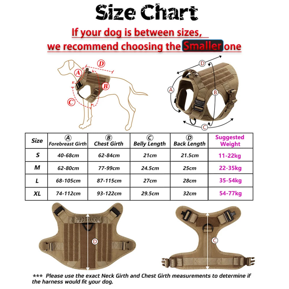 Premium Tactical No-Pull Dog Harness and Leash Set | Medium & Large Dogs
