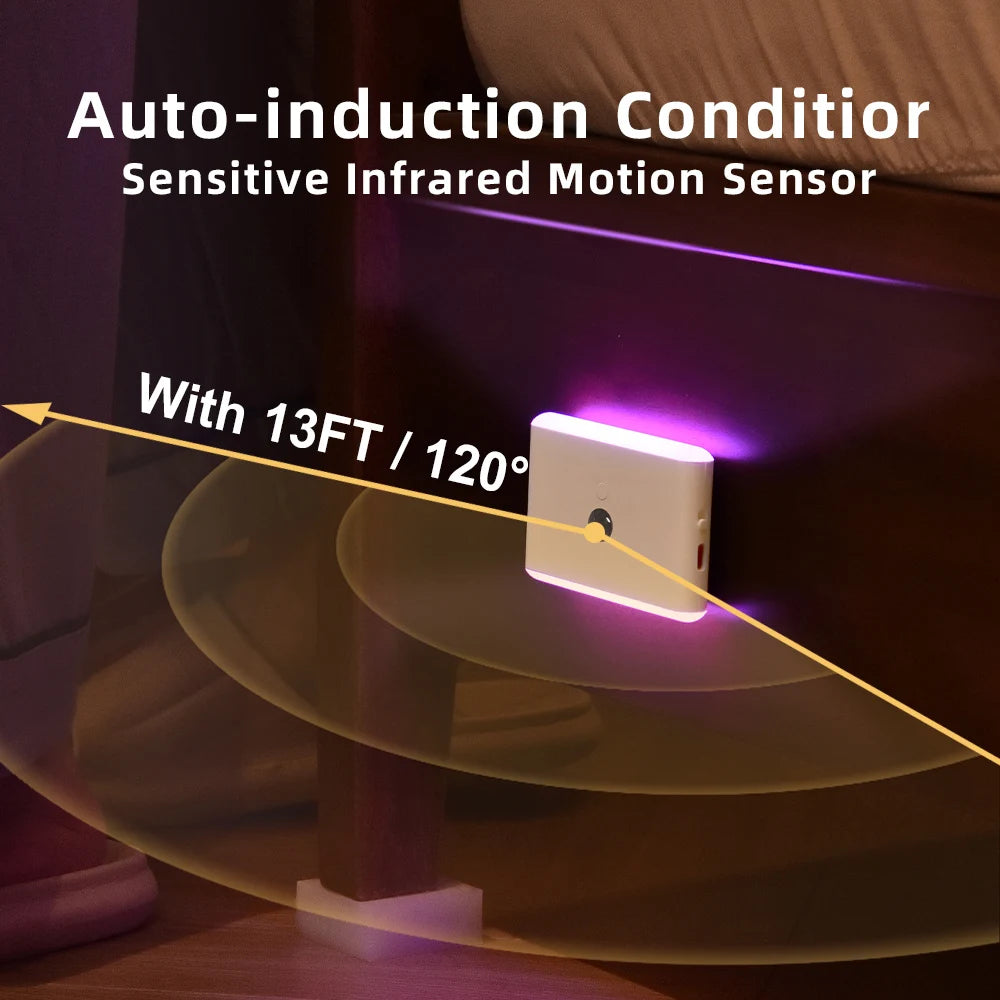 USB Rechargeable Motion Sensor Night Light – Smart LED Cabinet & Hallway Light (1–2 Pack)