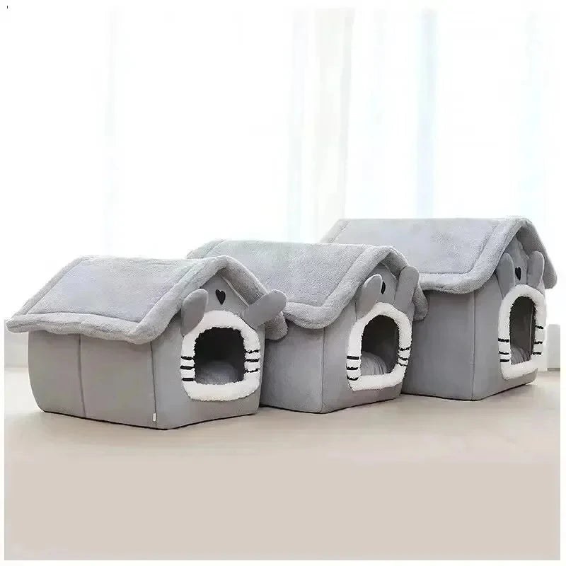 Indoor Warm Pet House for Dogs & Cats – Soft Washable Cozy Bed Kennel