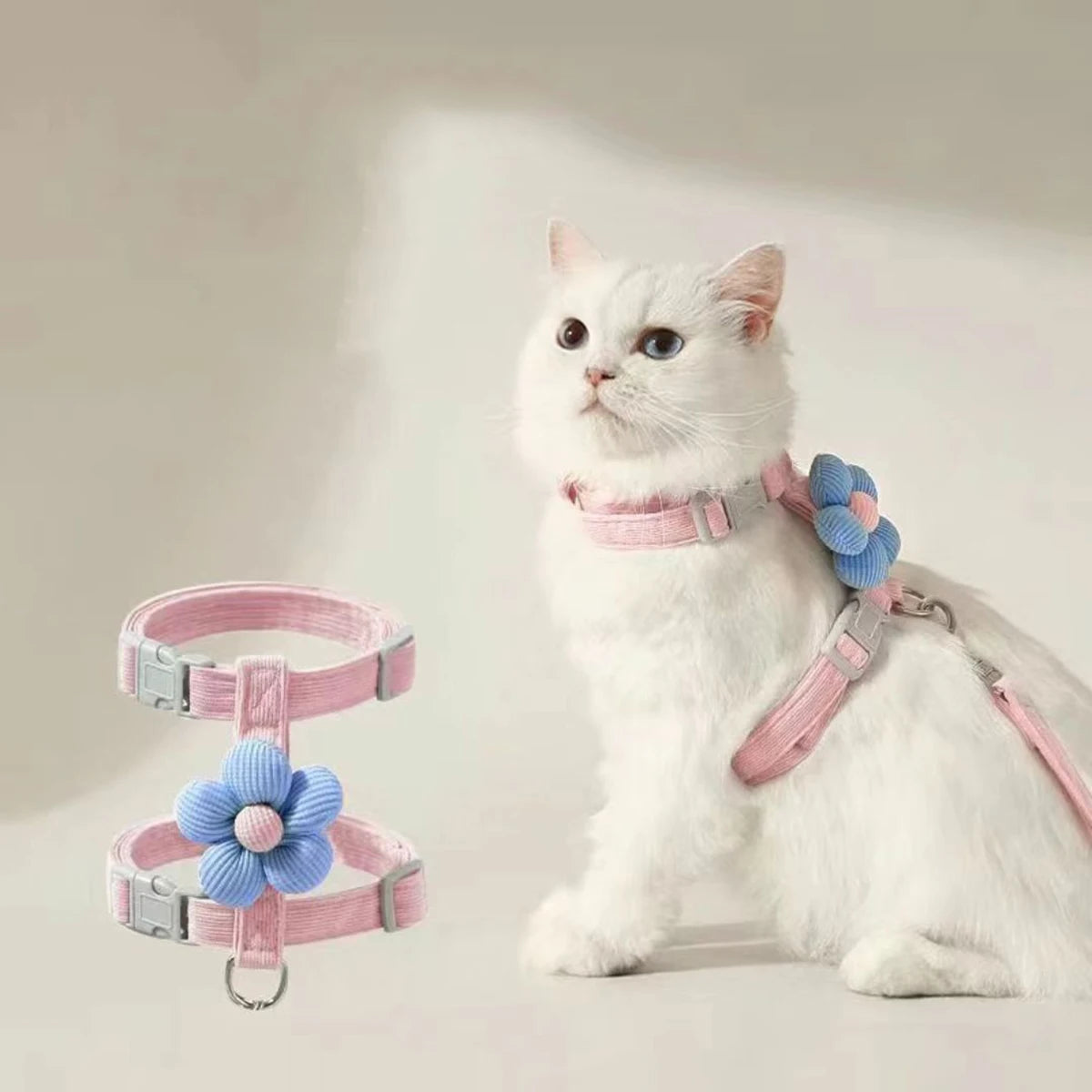 Adjustable Breathable Cat Harness & Leash Set | Escape-Resistant Walking Vest