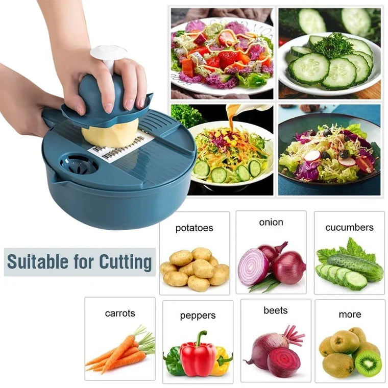 7-Piece Multifunction Vegetable Chopper & Slicer