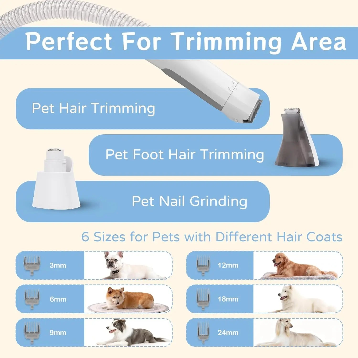 6-in-1 Pet Grooming Vacuum & Clipper Kit