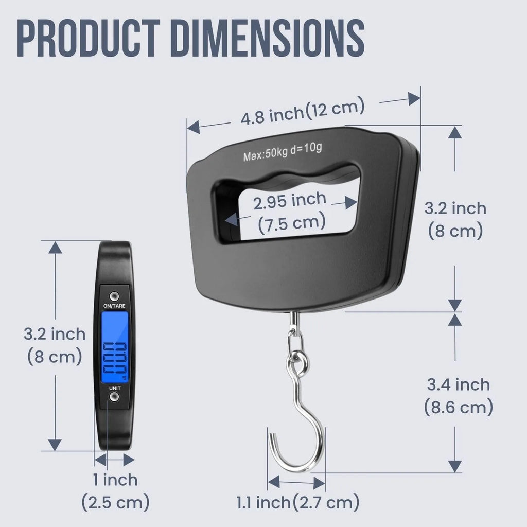 Portable Digital Luggage Scale with LCD Display – 50 kg
