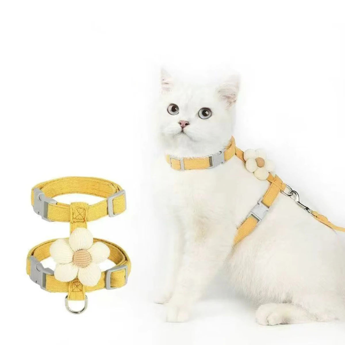 Adjustable Breathable Cat Harness & Leash Set | Escape-Resistant Walking Vest
